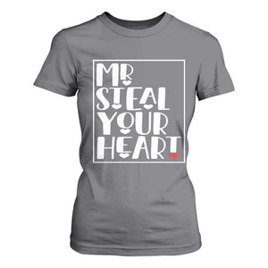 Valentine's Day T Shirt For Women Mr Steal Your Heart Funny Heart TS09 Charcoal Print Your Wear