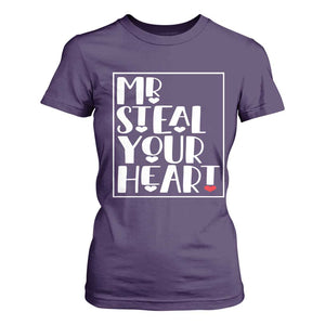 Valentine's Day T Shirt For Women Mr Steal Your Heart Funny Heart TS09 Purple Print Your Wear