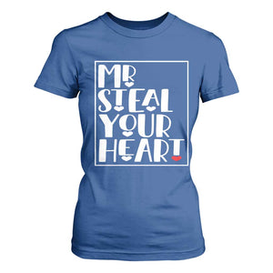 Valentine's Day T Shirt For Women Mr Steal Your Heart Funny Heart TS09 Royal Blue Print Your Wear