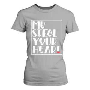 Valentine's Day T Shirt For Women Mr Steal Your Heart Funny Heart TS09 Sport Gray Print Your Wear