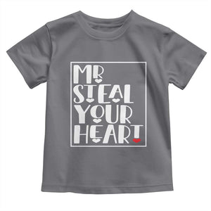 Valentine's Day Toddler T Shirt Mr Steal Your Heart Funny Heart TS09 Charcoal Print Your Wear