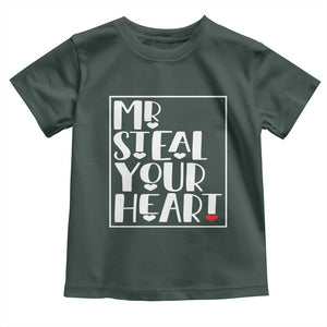 Valentine's Day Toddler T Shirt Mr Steal Your Heart Funny Heart TS09 Dark Forest Green Print Your Wear