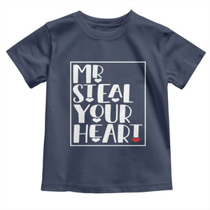 Valentine's Day Toddler T Shirt Mr Steal Your Heart Funny Heart TS09 Navy Print Your Wear