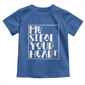 Valentine's Day Toddler T Shirt Mr Steal Your Heart Funny Heart TS09 Royal Blue Print Your Wear