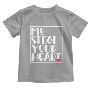 Valentine's Day Toddler T Shirt Mr Steal Your Heart Funny Heart TS09 Sport Gray Print Your Wear