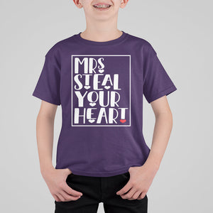 Valentine's Day T Shirt For Kid Mrs Steal Your Heart Funny Heart TS09 Purple Printyourwear