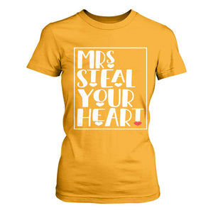 Valentine's Day T Shirt For Women Mrs Steal Your Heart Funny Heart TS09 Gold Print Your Wear