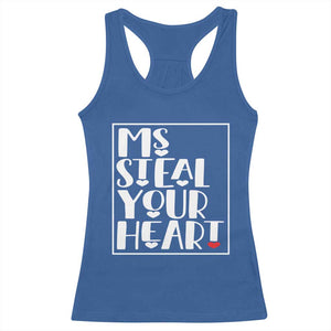 Valentine's Day Racerback Tank Top Ms Steal Your Heart Funny Heart TS09 Royal Blue Print Your Wear