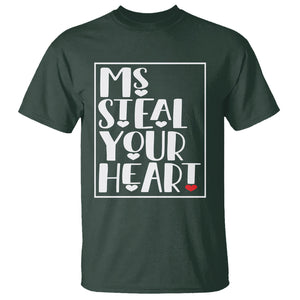 Valentine's Day T Shirt Ms Steal Your Heart Funny Heart TS09 Dark Forest Green Printyourwear