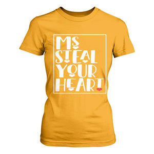 Valentine's Day T Shirt For Women Ms Steal Your Heart Funny Heart TS09 Gold Print Your Wear