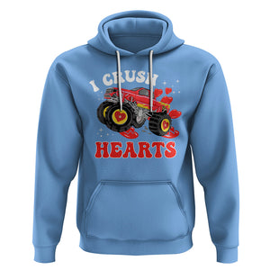 Valentine's Day Hoodie I Crush Hearts Monster Truck TS09 Carolina Blue Printyourwear