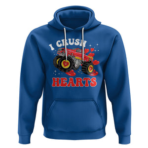 Valentine's Day Hoodie I Crush Hearts Monster Truck TS09 Royal Blue Printyourwear