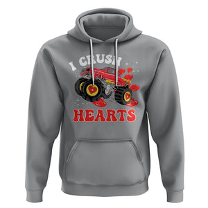 Valentine's Day Hoodie I Crush Hearts Monster Truck TS09 Sport Gray Printyourwear