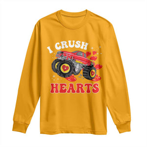 Valentine's Day Long Sleeve Shirt I Crush Hearts Monster Truck TS09 Gold Print Your Wear