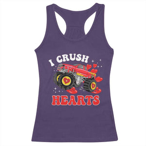 Valentine's Day Racerback Tank Top I Crush Hearts Monster Truck TS09 Purple Print Your Wear