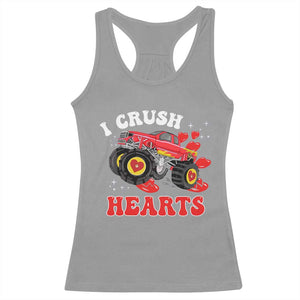 Valentine's Day Racerback Tank Top I Crush Hearts Monster Truck TS09 Sport Gray Print Your Wear