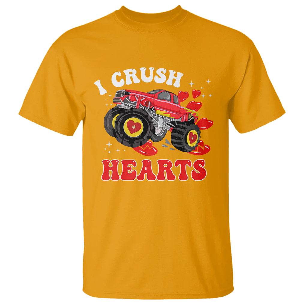 Valentine's Day T Shirt I Crush Hearts Monster Truck TS09 Gold Printyourwear