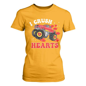 Valentine's Day T Shirt For Women I Crush Hearts Monster Truck TS09 Gold Print Your Wear