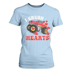 Valentine's Day T Shirt For Women I Crush Hearts Monster Truck TS09 Light Blue Print Your Wear