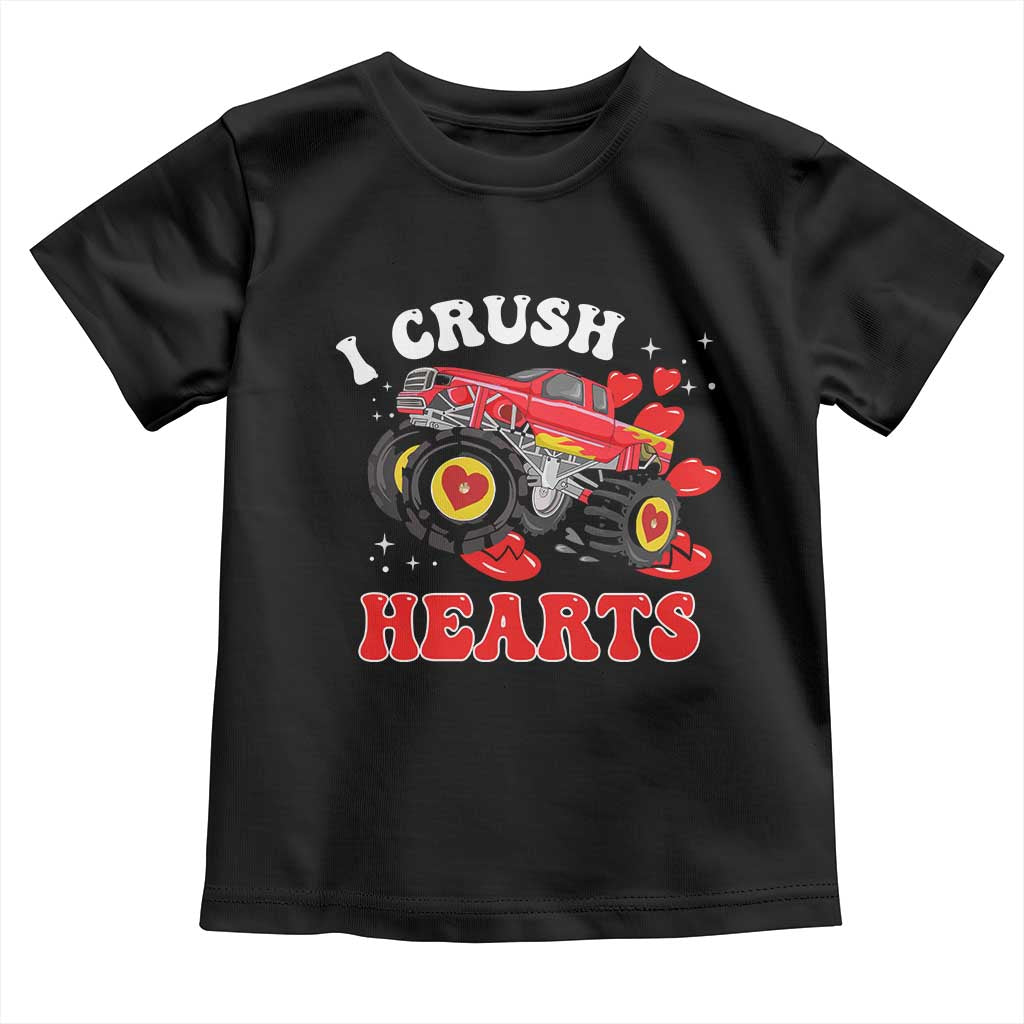 Valentine's Day Toddler T Shirt I Crush Hearts Monster Truck TS09 Black Print Your Wear