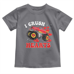 Valentine's Day Toddler T Shirt I Crush Hearts Monster Truck TS09 Charcoal Print Your Wear