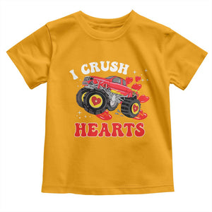 Valentine's Day Toddler T Shirt I Crush Hearts Monster Truck TS09 Gold Print Your Wear