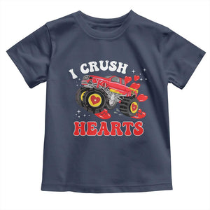 Valentine's Day Toddler T Shirt I Crush Hearts Monster Truck TS09 Navy Print Your Wear