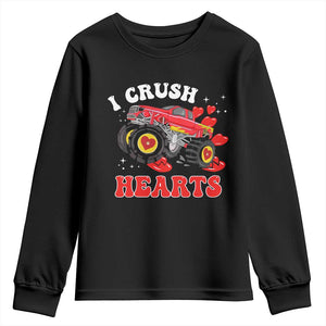 Valentine's Day Youth Sweatshirt I Crush Hearts Monster Truck TS09 Black Print Your Wear