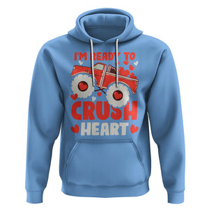 Valentine's Day Hoodie I Ready To Crush Hearts Monster Truck TS09 Carolina Blue Printyourwear