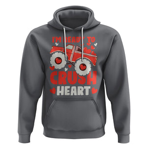 Valentine's Day Hoodie I Ready To Crush Hearts Monster Truck TS09 Charcoal Printyourwear