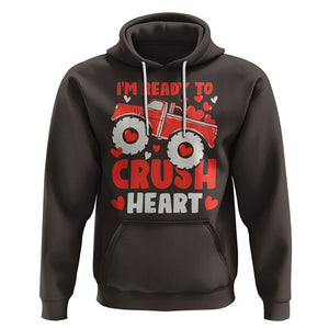 Valentine's Day Hoodie I Ready To Crush Hearts Monster Truck TS09 Dark Chocolate Printyourwear