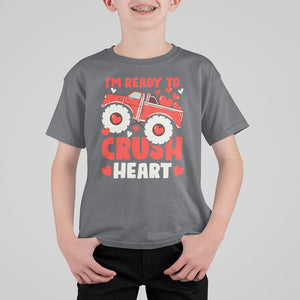 Valentine's Day T Shirt For Kid I Ready To Crush Hearts Monster Truck TS09 Charcoal Printyourwear