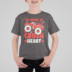 Valentine's Day T Shirt For Kid I Ready To Crush Hearts Monster Truck TS09 Dark Chocolate Printyourwear