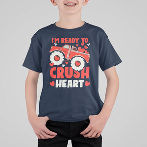 Valentine's Day T Shirt For Kid I Ready To Crush Hearts Monster Truck TS09 Navy Printyourwear