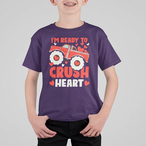 Valentine's Day T Shirt For Kid I Ready To Crush Hearts Monster Truck TS09 Purple Printyourwear