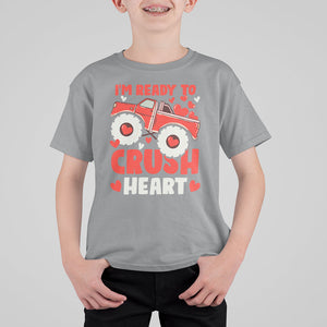 Valentine's Day T Shirt For Kid I Ready To Crush Hearts Monster Truck TS09 Sport Gray Printyourwear