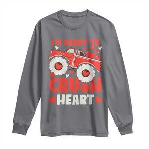 Valentine's Day Long Sleeve Shirt I Ready To Crush Hearts Monster Truck TS09 Charcoal Print Your Wear