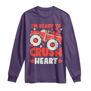 Valentine's Day Long Sleeve Shirt I Ready To Crush Hearts Monster Truck TS09 Purple Print Your Wear