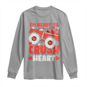 Valentine's Day Long Sleeve Shirt I Ready To Crush Hearts Monster Truck TS09 Sport Gray Print Your Wear