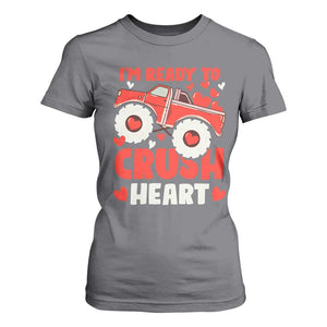 Valentine's Day T Shirt For Women I Ready To Crush Hearts Monster Truck TS09 Charcoal Print Your Wear