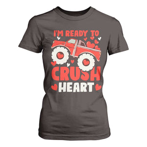 Valentine's Day T Shirt For Women I Ready To Crush Hearts Monster Truck TS09 Dark Chocolate Print Your Wear