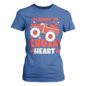 Valentine's Day T Shirt For Women I Ready To Crush Hearts Monster Truck TS09 Royal Blue Print Your Wear