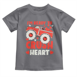 Valentine's Day Toddler T Shirt I Ready To Crush Hearts Monster Truck TS09 Charcoal Print Your Wear