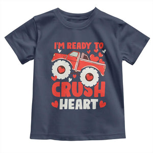 Valentine's Day Toddler T Shirt I Ready To Crush Hearts Monster Truck TS09 Navy Print Your Wear