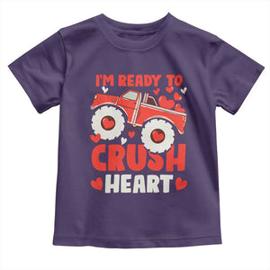 Valentine's Day Toddler T Shirt I Ready To Crush Hearts Monster Truck TS09 Purple Print Your Wear