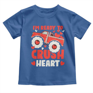 Valentine's Day Toddler T Shirt I Ready To Crush Hearts Monster Truck TS09 Royal Blue Print Your Wear