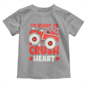 Valentine's Day Toddler T Shirt I Ready To Crush Hearts Monster Truck TS09 Sport Gray Print Your Wear