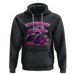 Valentine's Day Hoodie Tractor Heartbreaker Monster Truck Funny TS09 Black Printyourwear