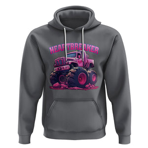 Valentine's Day Hoodie Tractor Heartbreaker Monster Truck Funny TS09 Charcoal Printyourwear