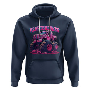 Valentine's Day Hoodie Tractor Heartbreaker Monster Truck Funny TS09 Navy Printyourwear